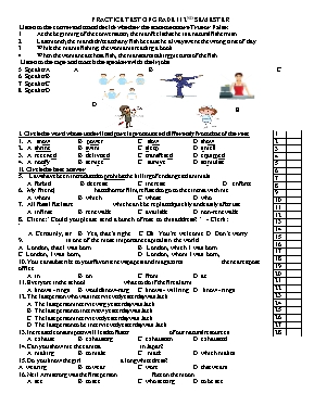 Đề kiểm tra 45 phút lần 2 môn Tiếng Anh Khối 11